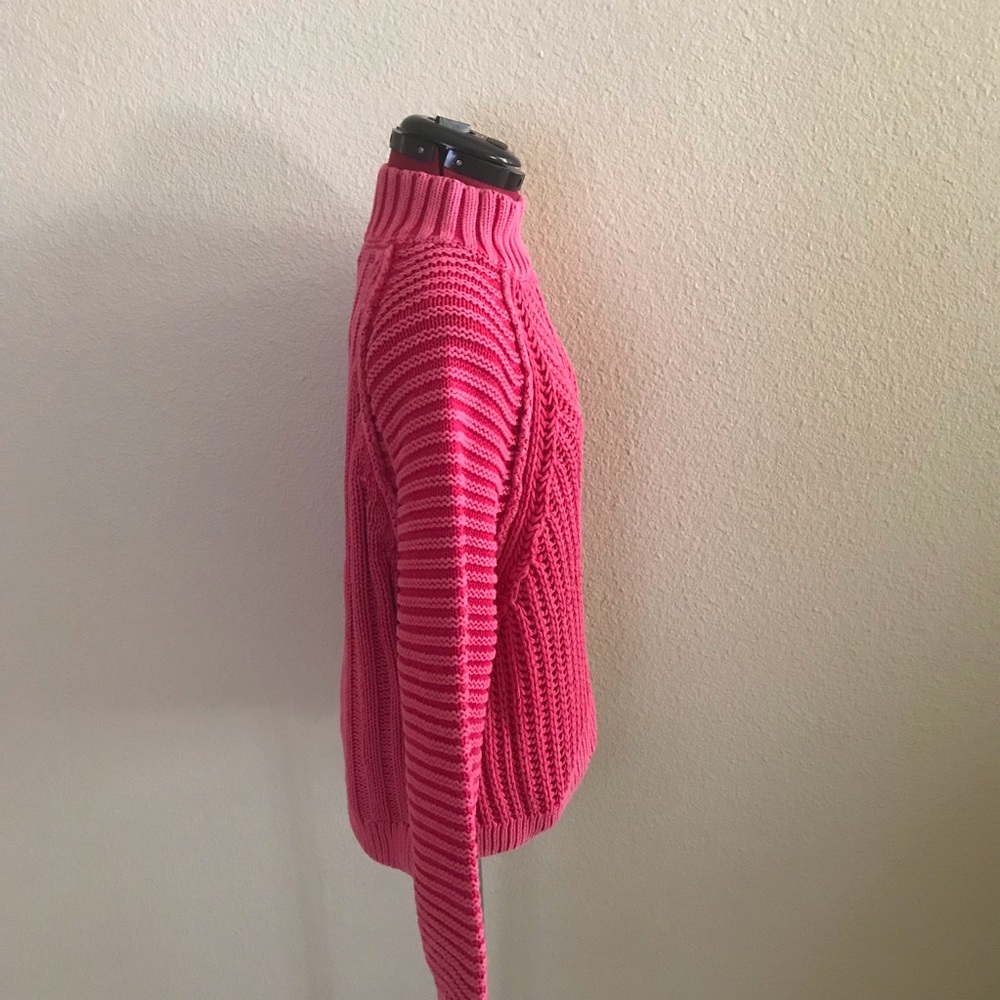 Free People Textured Knit Sweetheart Sweater in Pink Size Medium - Picture 5 of 9